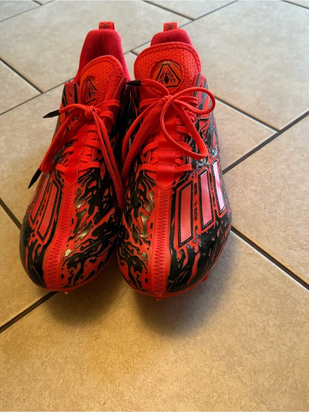 Adidas Adizero 12.0 Poison Red/Black Football/Soccer Cleats Men’s Size 10US